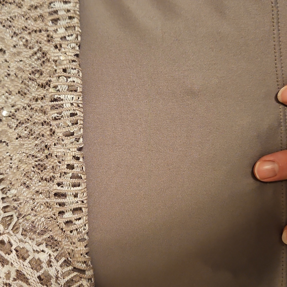 Taupe Lacey Dress| Jessica Howard| W Sz. 14 |Bridal, Winter Formal, Fairycore - Picture 11 of 13